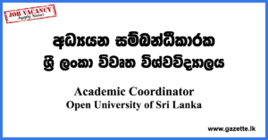 Academic-Coordinator-Faculty-of-Health-Science-OUSL-www.gazette.lk