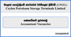 Accountant - Ceylon Petroleum Storage Terminals Limited Vacancies 2025