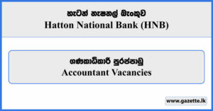 Accountant - Hatton National Bank Vacancies 2024