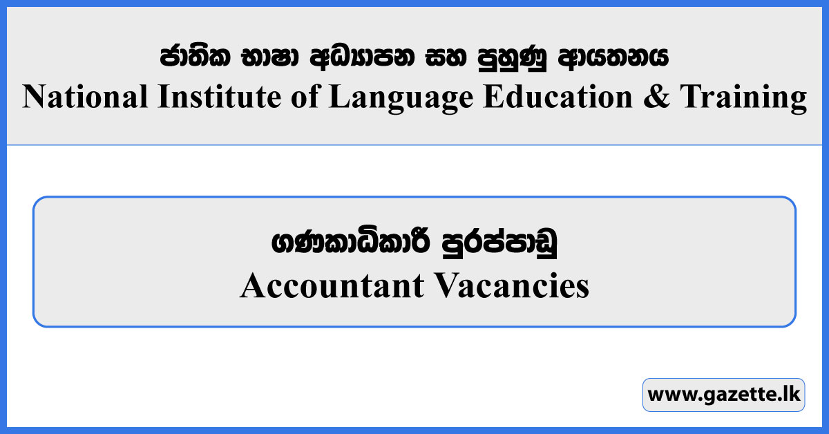Accountant - National Institute of Language Education & Training Vacancies 2024