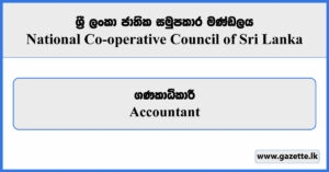 Accountant - National Cooperative Council of Sri Lanka Vacancies 2025