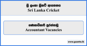 Accountant Vacancies 2023 - Sri Lanka Cricket