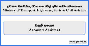 Accounts Assistant - Ministry of Transport, Highways, Ports and Civil Aviation Vacancies 2025
