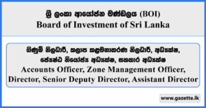 Accounts Officer, Zone Management Officer, Director, Senior Deputy Director, Assistant Director - BOI Vacancies 2026