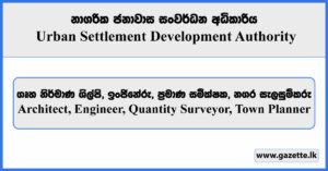 Architect, Engineer, Quantity Surveyor, Town Planner - Urban Settlement Development Authority Vacancies 2024
