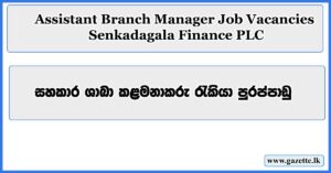 Assistant Branch Manager Job Vacancies