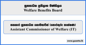 Assistant Commissioner of Welfare (IT) - Welfare Benefits Board Vacancies 2026