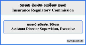 Assistant Director Supervision, Executive - Insurance Regulatory Commission of Sri Lanka Vacancies 2023