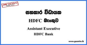 Assistant Executive - HDFC Bank Job Vacancies 2023
