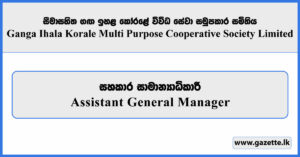 Assistant General Manager - Ganga Ihala Korale Multi Purpose Cooperative Society Limited Vacancies 2025