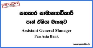 Assistant General Manager - Pan Asia Bank Vacancies 2023