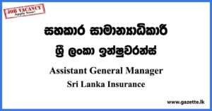 Assistant General Manager - Sri Lanka Insurance Vacancies 2023