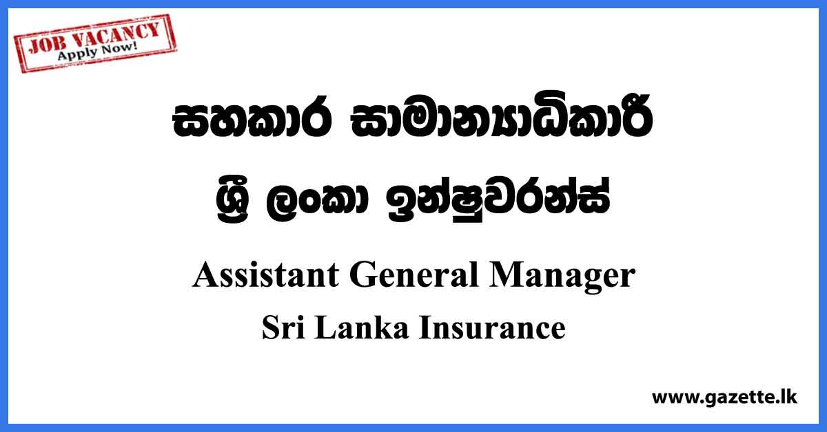 Assistant General Manager - Sri Lanka Insurance Vacancies 2023