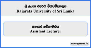 Assistant Lecturer - Rajarata University Vacancies 2025