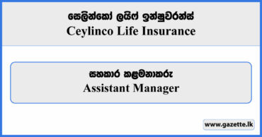 Assistant Manager - Ceylinco Life Insurance Vacancies 2024