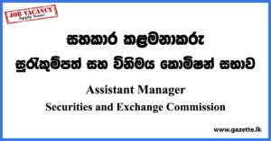 Assistant Manager - Securities and Exchange Commission Vacancies 2023