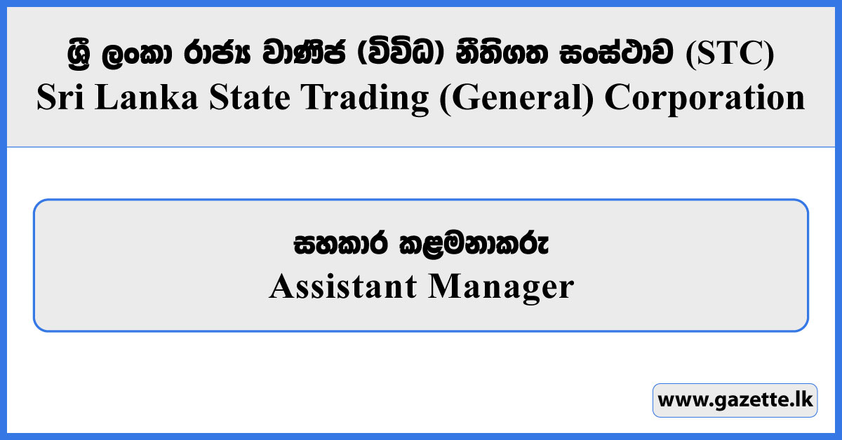 Assistant Manager - State Trading Corporation Vacancies 2025