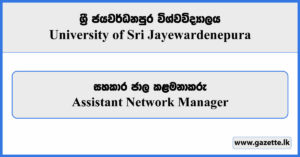 Assistant Network Manager - University of Sri Jayewardenepura Vacancies 2025