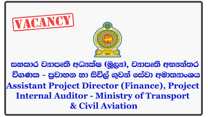 Assistant Project Director (Finance), Project Internal Auditor - Ministry of Transport & Civil Aviation