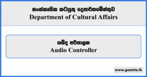 Audio Controller - Department of Cultural Affairs Vacancies 2025