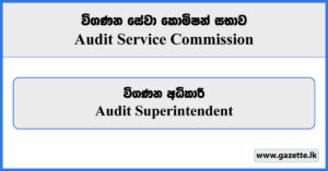Audit Superintendent - Audit Service Commission Vacancies 2024