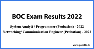BOC Exam Results 2022