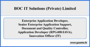 BOC IT Solutions (Private) Limited Job Vacancies 2026