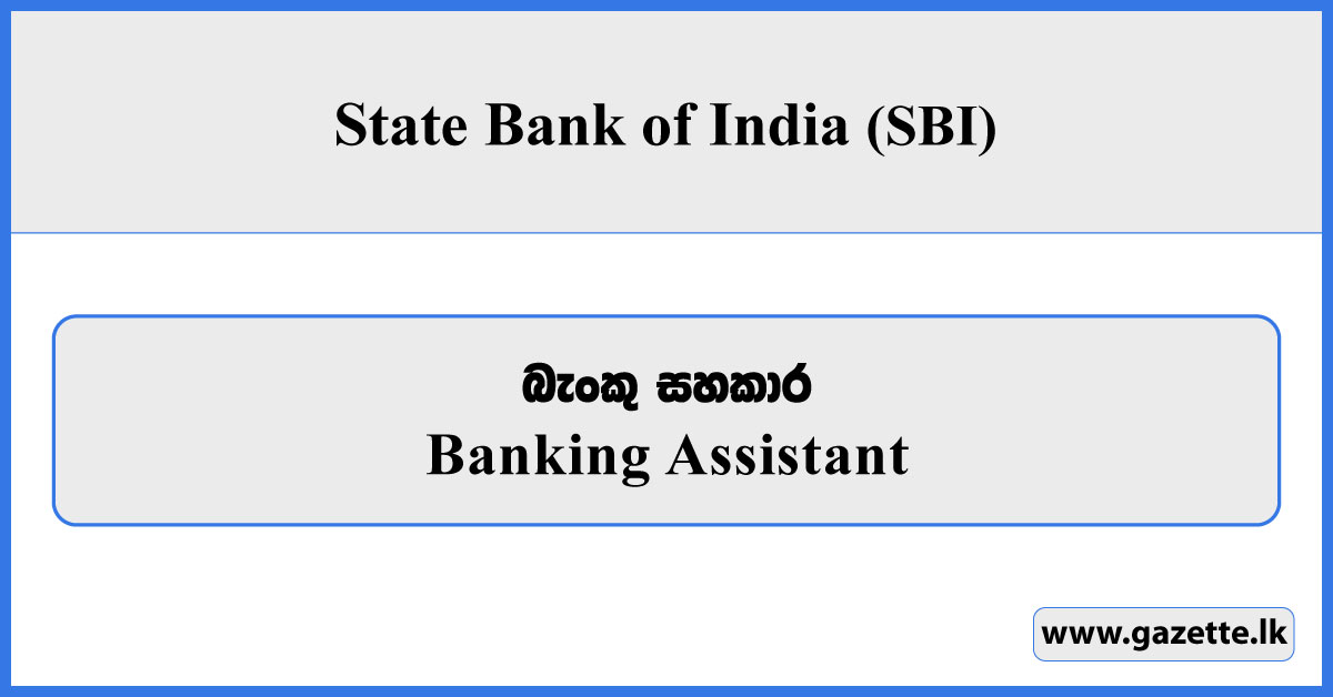 Banking Assistant - State Bank of India Vacancies 2026