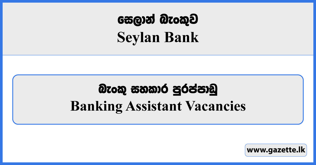 Banking Assistant Vacancies 2023 - Seylan Bank Vacancies