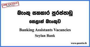 Banking Assistants Vacancies 2023 - Seylan Bank Vacancies