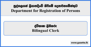 Bilingual Clerk - Department for Registration of Persons Vacancies 2026