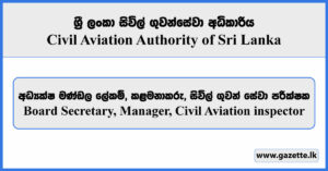 Board Secretary, Manager, Civil Aviation inspector - Civil Aviation Authority Vacancies 2026