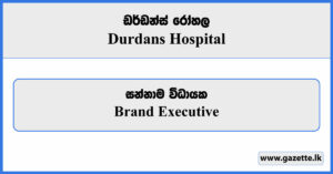 Brand Executive - Durdans Hospital Vacancies 2023