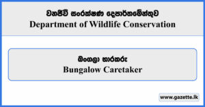 Bungalow Caretaker - Department of Wildlife Conservation Vacancies 2025