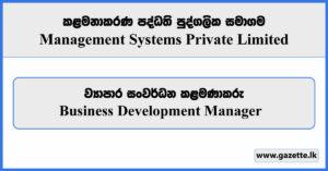 Business Development Manager - Management Systems Private Limited Vacancies 2024