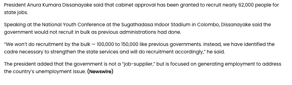 Cabinet Approval to Recruit Nearly 62,000 People Into Public Service