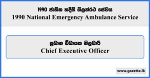 Chief Executive Officer - 1990 National Emergency Ambulance Service Vacancies 2025