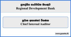 Chief Internal Auditor - Regional Development Bank Vacancies 2025