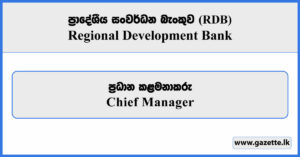 Chief Manager - Regional Development Bank Vacancies 2025
