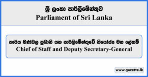 Chief of Staff and Deputy Secretary-General - Parliament of Sri Lanka Vacancies 2023