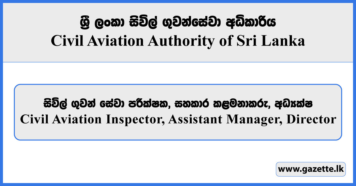 Civil Aviation Inspector, Assistant Manager, Director - Civil Aviation Authority Vacancies 2026