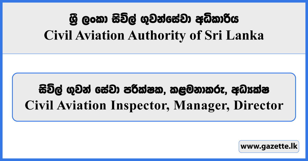 Civil Aviation Inspector, Manager, Director - Civil Aviation Authority Vacancies 2026