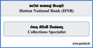 Collections Specialist - Hatton National Bank Vacancies 2024