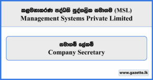 Company Secretary - Management Systems Private Limited Vacancies 2026