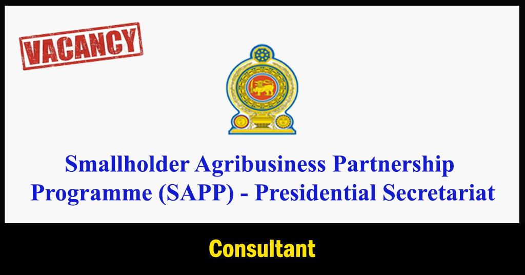 Consultant - Smallholder Agribusiness Partnership Programme (SAPP) - Presidential Secretariat