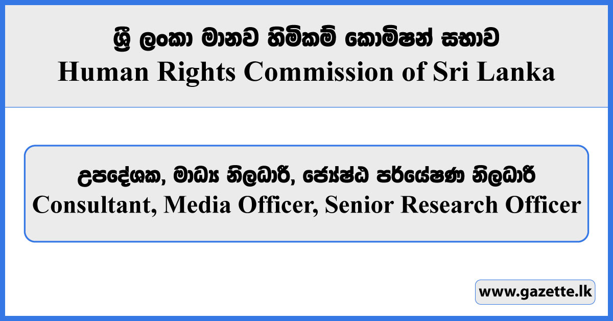 Consultant, Media Officer, Senior Research Officer - Human Rights Commission Vacancies 2023