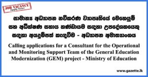Consultant (GEM Project) - Ministry of Education Vacancies 2023