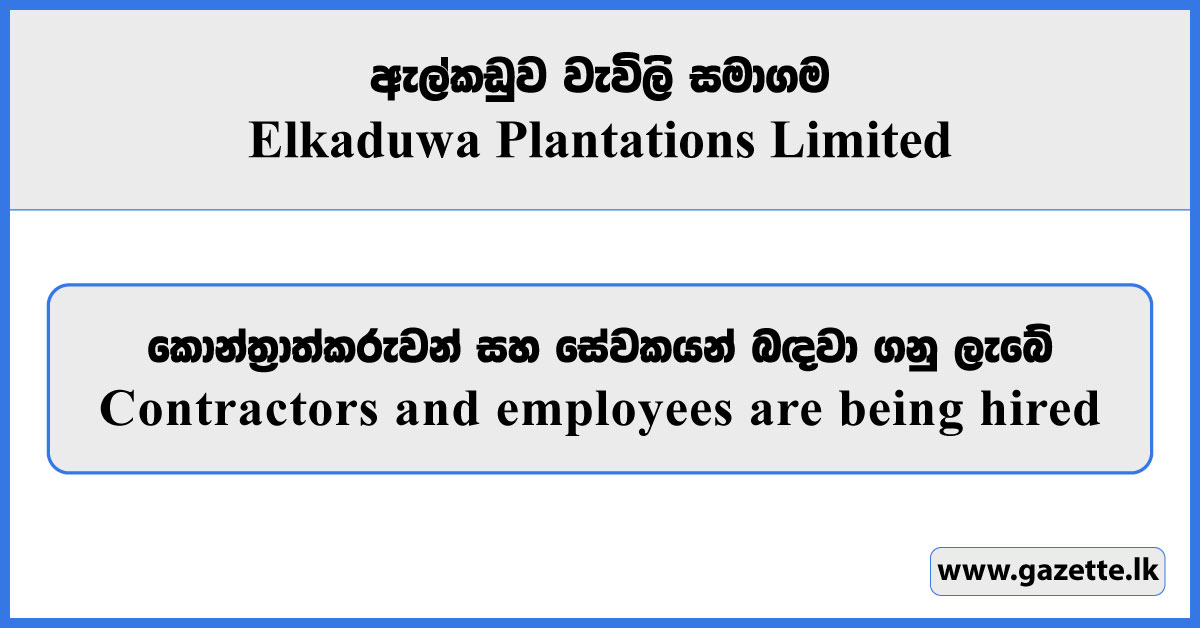 Assistant Superintendent - Elkaduwa Plantations Limited Vacancies 2025
