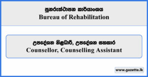 Counsellor, Counselling Assistant - Bureau of Rehabilitation Vacancies 2025