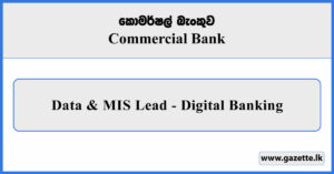 Data & MIS Lead - Digital Banking - Commercial Bank Vacancies 2025